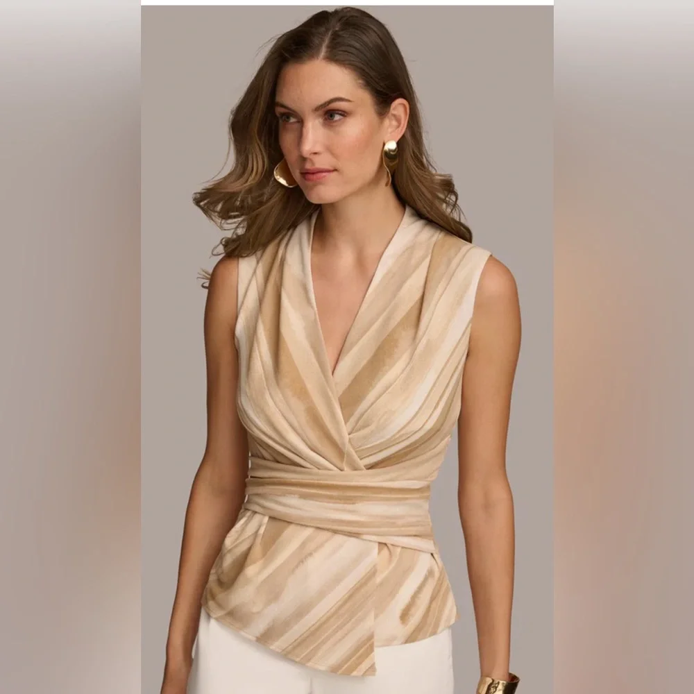 Donna Karan V-Neck Knit Top - Beautiful! NWT - Picture 1 of 15